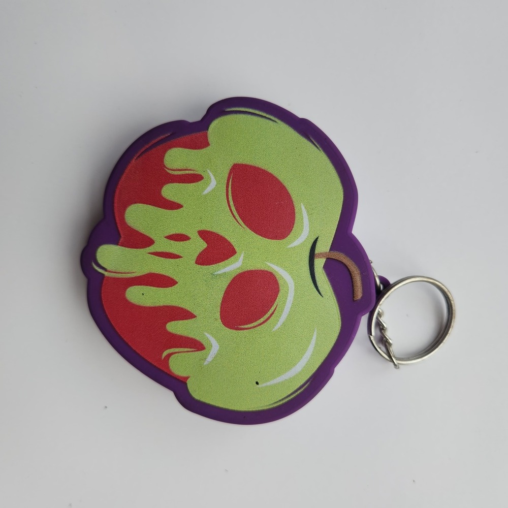 Disney Snow White Poison Apple Lip Balm Holder Keychain Purple Green Red
